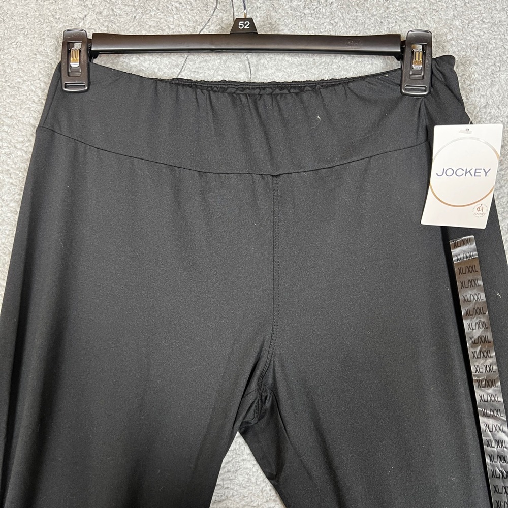 Jockey Stretch Knit Leggings Womens XL/XXL Black Moisture Wicking FlexiFit‎ NEW